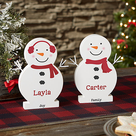 Alternate image 1 for Snowman Family Personalized Wooden Snowman Collection