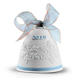 Lladro 2019 3.5-Inch Porcelain Christmas Bell Ornament in Blue
