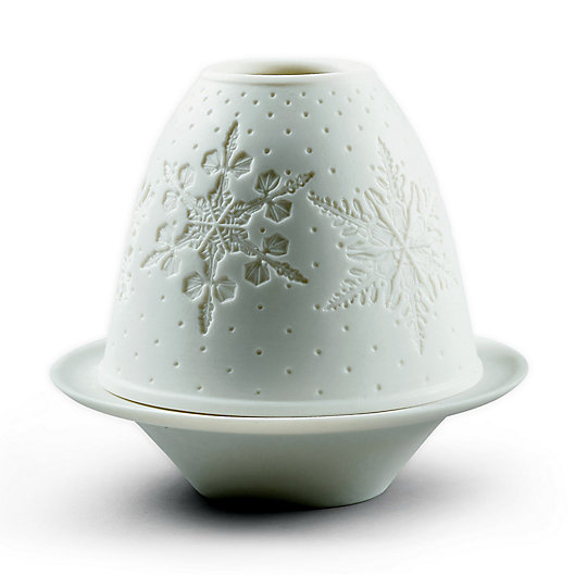 Alternate image 1 for Lladró Snowflakes Lithophany Porcelain Votive in Matte White
