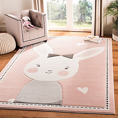 Safavieh Carousel Kids Bunny Area Rug in Pink. View a larger version of this product image.