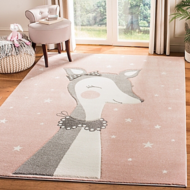 Safavieh Carousel Kids Doe Area Rug in Pink. View a larger version of this product image.