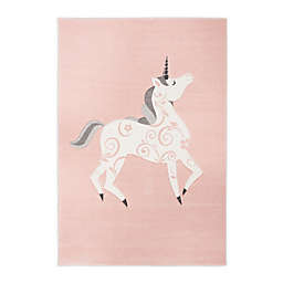 Safavieh Carousel Kids 3'3 x 5'3 Unicorn Area Rug in Pink