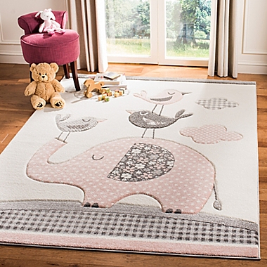 Safavieh Carousel Kids Elephant Area Rug in Pink. View a larger version of this product image.