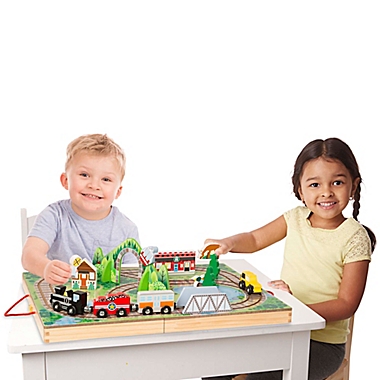 Melissa &amp; Doug&reg; 17-Piece Take-Along Railroad Playset. View a larger version of this product image.