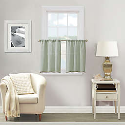 Linden 24-Inch Rod Pocket Semi-Sheer Window Curtain Tier Pair in Sage