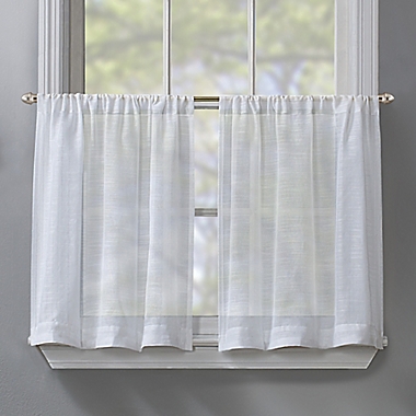 Linden 24-Inch Window Curtain Tier Pair in White. View a larger version of this product image.