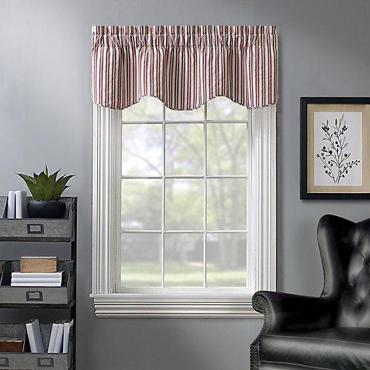 Alternate image 1 for Dover Striped Window Valance in in Red