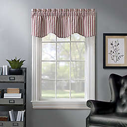 Dover Striped Window Valance in in Red