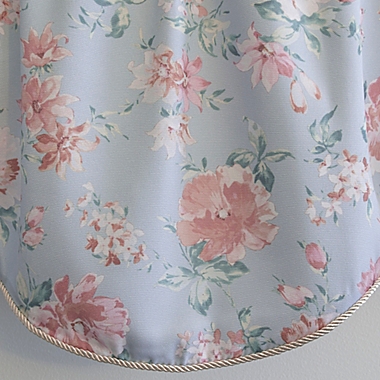 Details about   Madison Floral Motif Window Valance in Blue Rope Cord Trim Embroidered Lined 