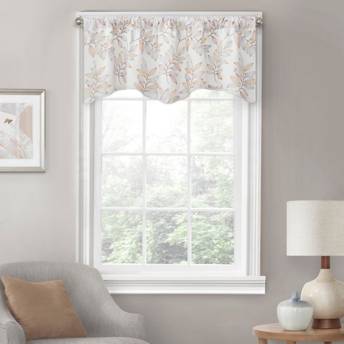 Eden Embroidered Scalloped Lined Window Valance | Bed Bath and Beyond ...