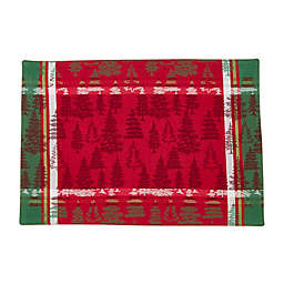 Saro Lifestyle laid Christmas Forêt Placemats in Red (Set of 4)