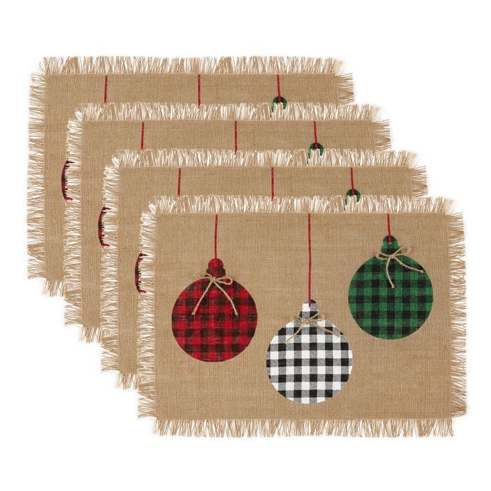 Elrene Home Fashions Farmhouse Living Rustic Placemats In Red