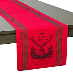 "Merry Christmas; Happy New Year" Table Runner in Red