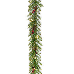 National Tree Company Glittery Gold Dunhill Fir Garland with LED Lights