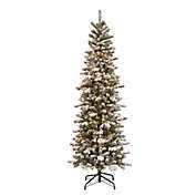 National Tree Company 7.5-Foot Snowy Sheffield Spruce Christmas Tree with Clear Lights
