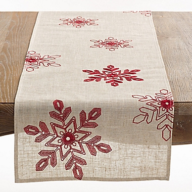 Saro Lifestyle Nivalis 16-Inch x 90-Inch Table Runner in Red. View a larger version of this product image.