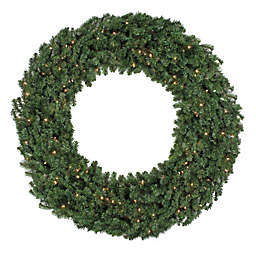 Northlight Canadian Pine 7-Foot Pre-Lit Artificial Christmas Wreath with Clear Lights