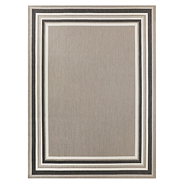Destination Summer Miami Border Indoor/Outdoor Rug in Brown/Tan. View a larger version of this product image.