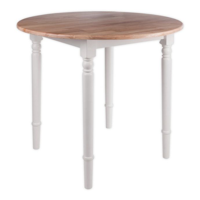 Winsome Sorella 36 Inch Round Drop Leaf Dining Table In Natural White Bed Bath Beyond