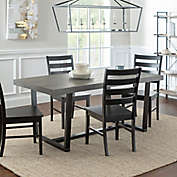 Forest Gate 5-Piece Distressed Wood Dining Set in Grey