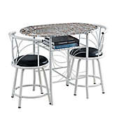 K&amp;B Furniture Afton 3-Piece Dinette Set in White