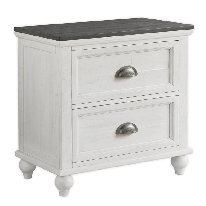 Monterey 2 Drawer Nightstand In White Grey Bed Bath Beyond