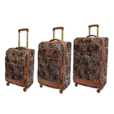 leopard spinner luggage