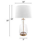 Alternate image 2 for nuLOOM Emma Clear Glass Table Lamp with Cotton Shade in Ivory