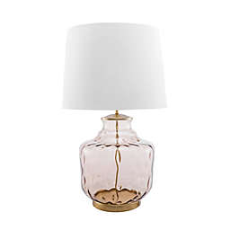 nuLOOM Sophia Glass Table Lamp with Cotton Shade in Ivory