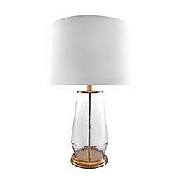 nuLOOM Alice Glass Iron Table Lamp in Gold with Cotton Shade