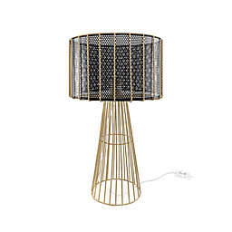 nuLOOM Scarlett Wired Iron Table Lamp in Gold with Metal Shade