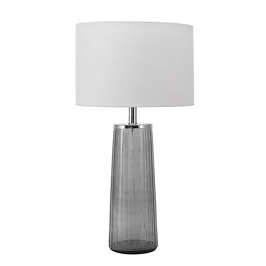 Nuloom Pleated Glass Vase Table Lamp In, Isla Mirrored Glass Round Table Lamp With Velvet Shade