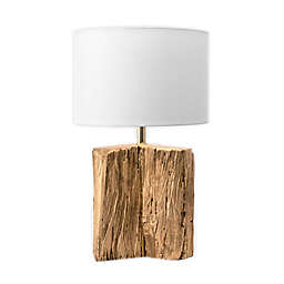 nuLOOM Bunyan Wood Cut Table Lamp with Cotton Shade