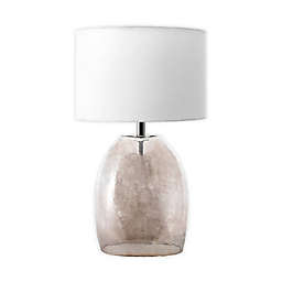 nuLOOM Glass Bell Table Lamp in Amber with Cotton Shade
