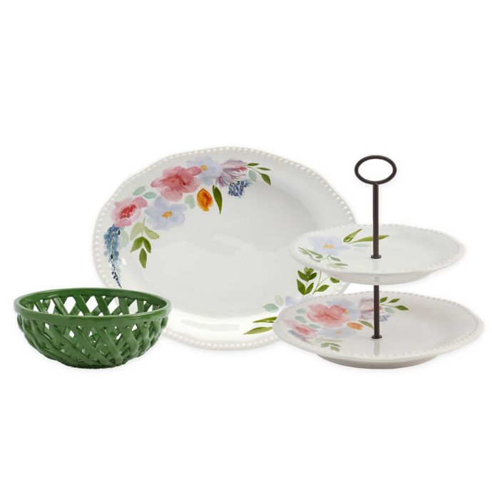 Modern Farmhouse Home Floral Dinnerware & Serveware Collection Bed