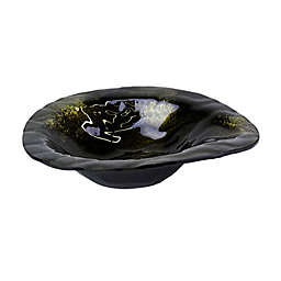 Jasmine Art Glass Decorative Glass 22-Inch Nugget Bowl in Black