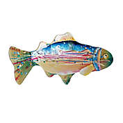 Jasmine Art Glass Fish 18-Inch Decorative Plate in Pastel Rainbow