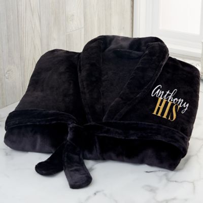 His or Hers Embroidered Luxury Fleece Robe Collection