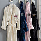 Alternate image 3 for His or Hers Embroidered Luxury Fleece Robe in Black