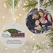 Classic Christmas Vintage Truck 3.75-Inch Matte 2-Sided Ornament
