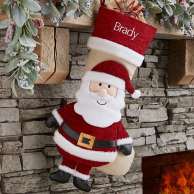 Santa Cheerful Holiday Personalized Christmas Stocking