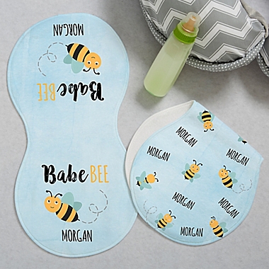 Bee Happy Personalized Burp Cloths (Set of 2). View a larger version of this product image.