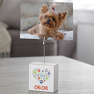 Paws On My Heart Personalized Dog Photo Clip Holder. View a larger version of this product image.