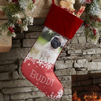 Snowflake Pet Personalized Christmas Photo Stocking Collection