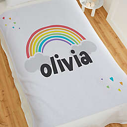 Rainbow Baby Personalized 50-Inch x 60-Inch Sweatshirt Blanket