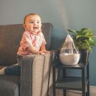 Alternate image 2 for Crane 0.5-Gallon Droplet Ultrasonic Cool Mist Humidifier in Clear/White