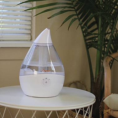 Crane 0.5-Gallon Droplet Ultrasonic Cool Mist Humidifier in Clear/White. View a larger version of this product image.