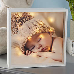 Personalized Baby Photo LED Ivory Light Shadow Box Collection