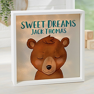 Woodland Bear Personalized LED Light Shadow Box Collection. View a larger version of this product image.