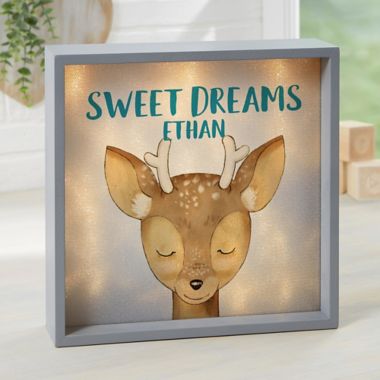 Woodland Deer Personalized LED Light Shadow Box Collection. View a larger version of this product image.